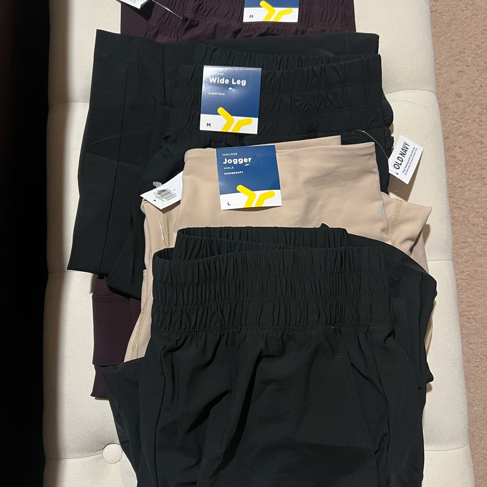 Old Navy Women's Track Pants & Joggers - Black, Beige, Plum/brown - BUNDLE